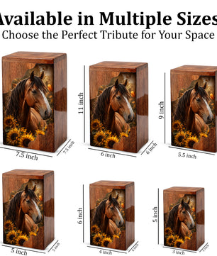 Horse Wooden Cremation Urn – Wooden Urn for Human Ashes