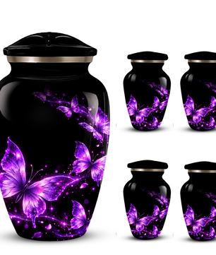 Purple Butterfly Cremation Urn for Ashes | Personalized Adult Memorial Urn | Handmade Butterfly Urn for Human Ashes