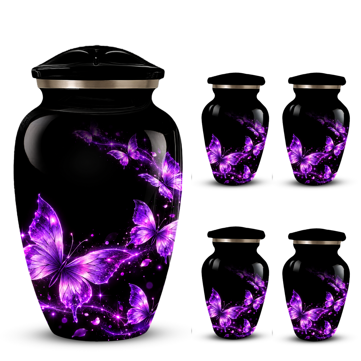 Purple Butterfly Cremation Urn for Ashes | Personalized Adult Memorial Urn | Handmade Butterfly Urn for Human Ashes