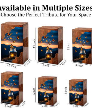 Butterfly Wooden Cremation Urn – Wooden Urn for Human Ashes |