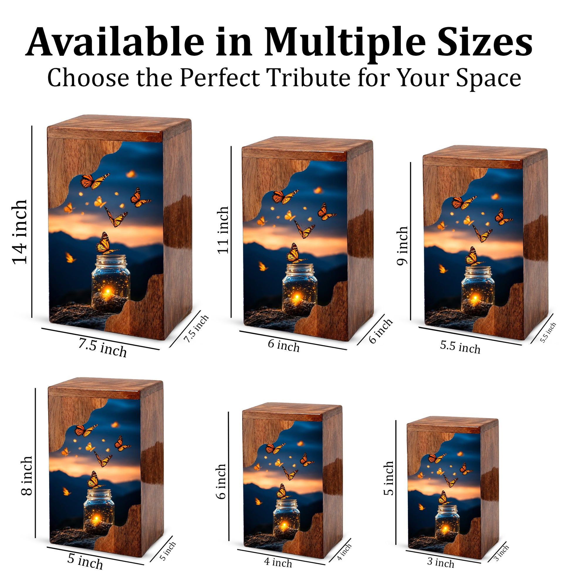 Butterfly Wooden Cremation Urn – Wooden Urn for Human Ashes |