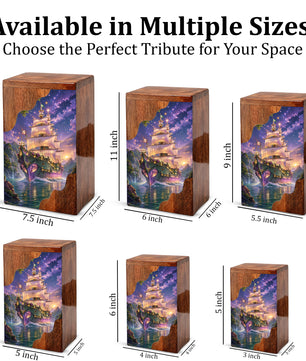 Wooden Cremation Urn for Human Ashes, Sailing Ship Memorial Urn, Adult Cremation Urn