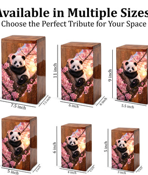 Panda Wooden Cremation Urn – Wooden Urn for Human Ashes