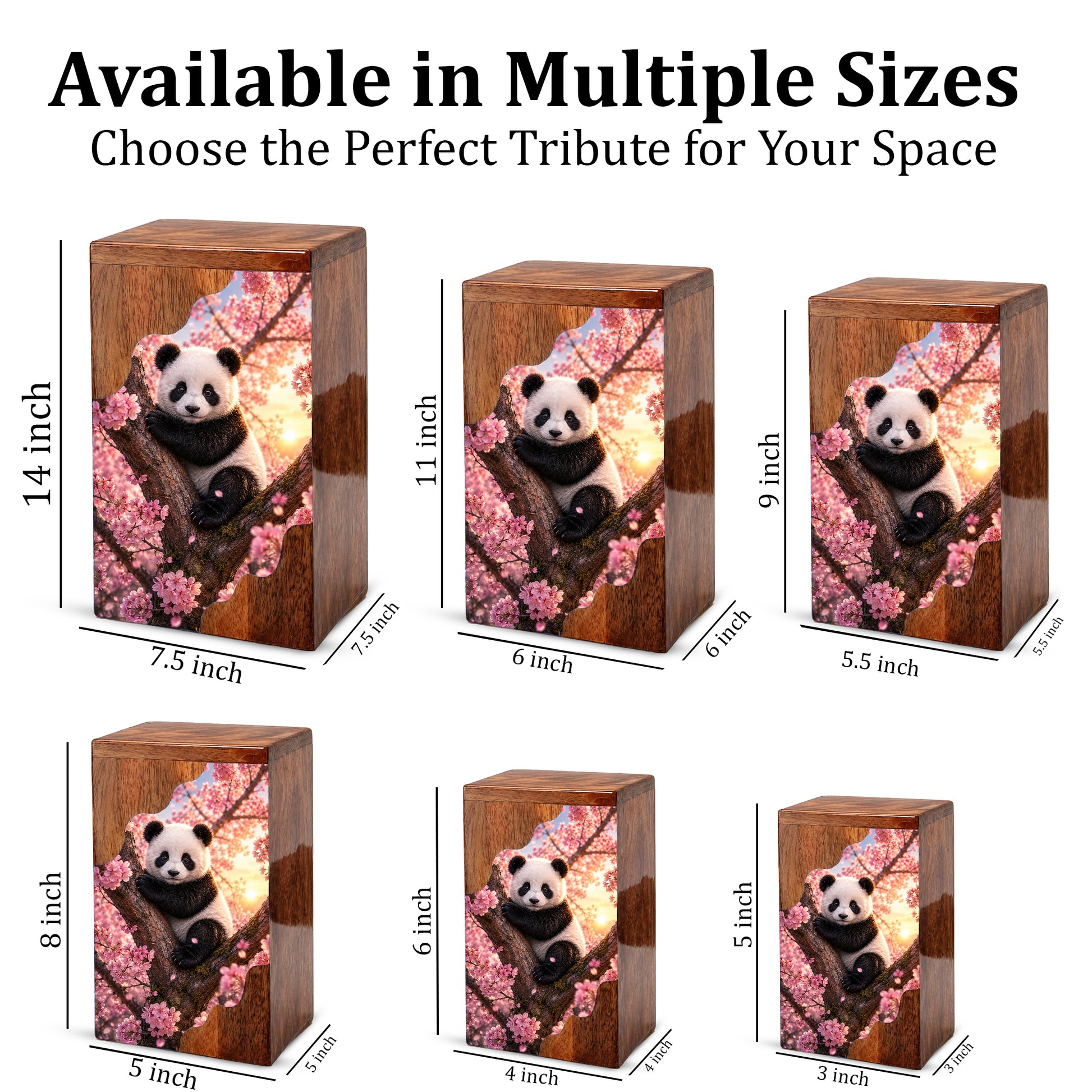 Panda Wooden Cremation Urn – Wooden Urn for Human Ashes