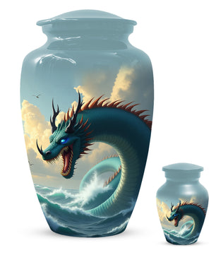 Ocean Dragon Urn for Adult Ashes – Fantasy Sea Dragon Cremation Urn | Memorial Urn