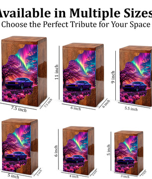 Car Wooden Cremation Urn – Wooden Urn for Human Ashes