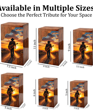 Guitar Wooden Cremation Urn – Wooden Urn for Human Ashes