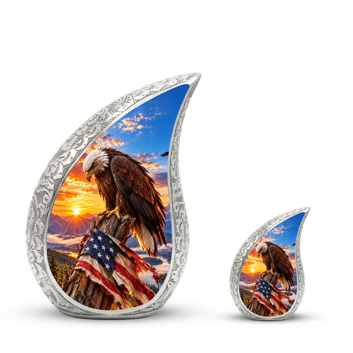 American Eagle Cremation Urn for Adult Ashes – Patriotic Bald Eagle Memorial Urn