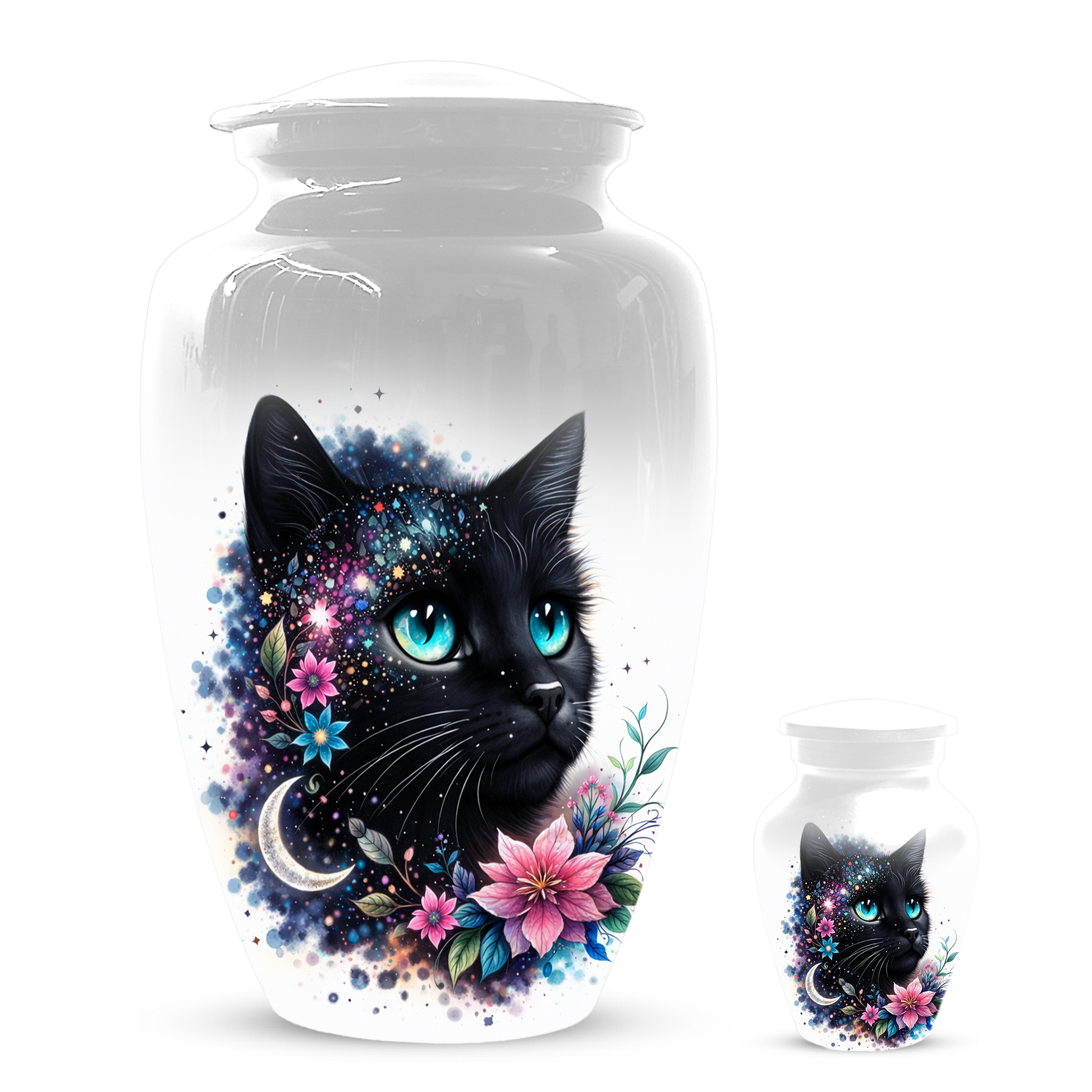 Black Cat Urn for Ashes, Custom Cat Memorial Urn, Pet Cremation Urn