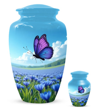 Purple Butterfly Urn for Human Ashes | Elegant Purple Butterfly Cremation Urn for Adult Memorial