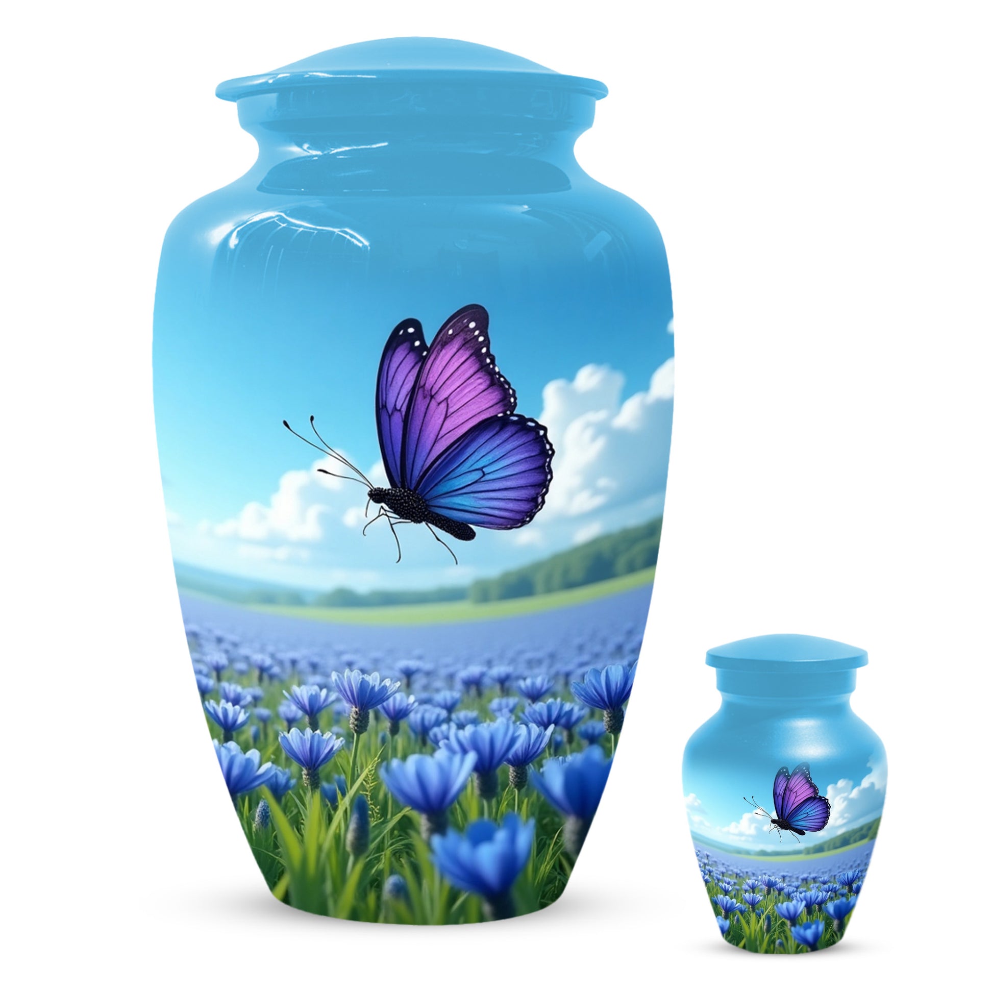 Purple Butterfly Urn for Human Ashes | Elegant Purple Butterfly Cremation Urn for Adult Memorial