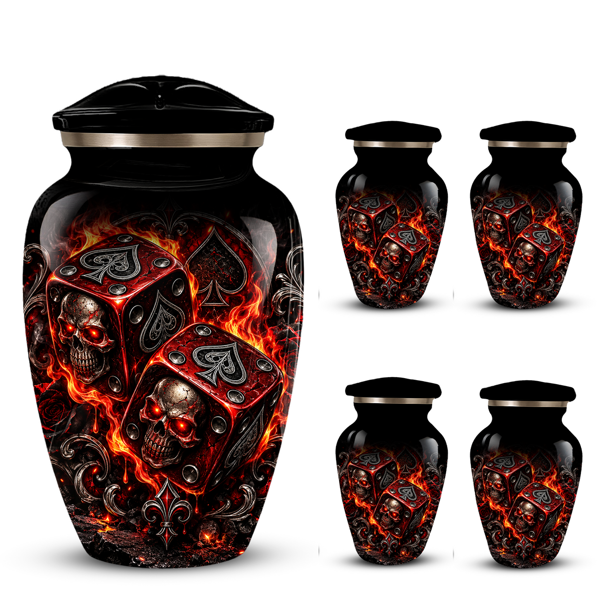Skull Dice Cremation Urn for Ashes | Personalized Adult Memorial Urn