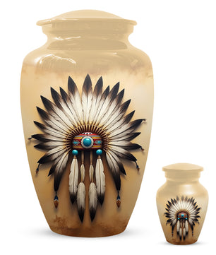 Native Urn for Human Ashes | Native American Inspired Adult Cremation Urn Memorial