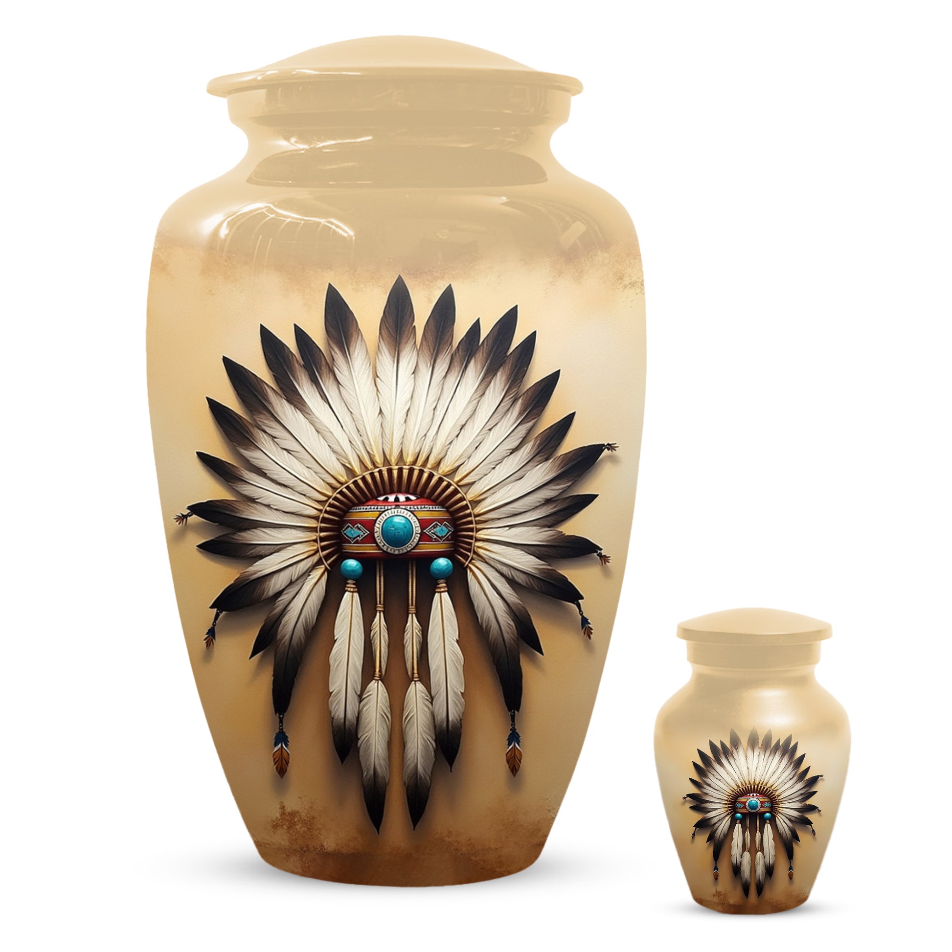 Native Urn for Human Ashes | Native American Inspired Adult Cremation Urn Memorial