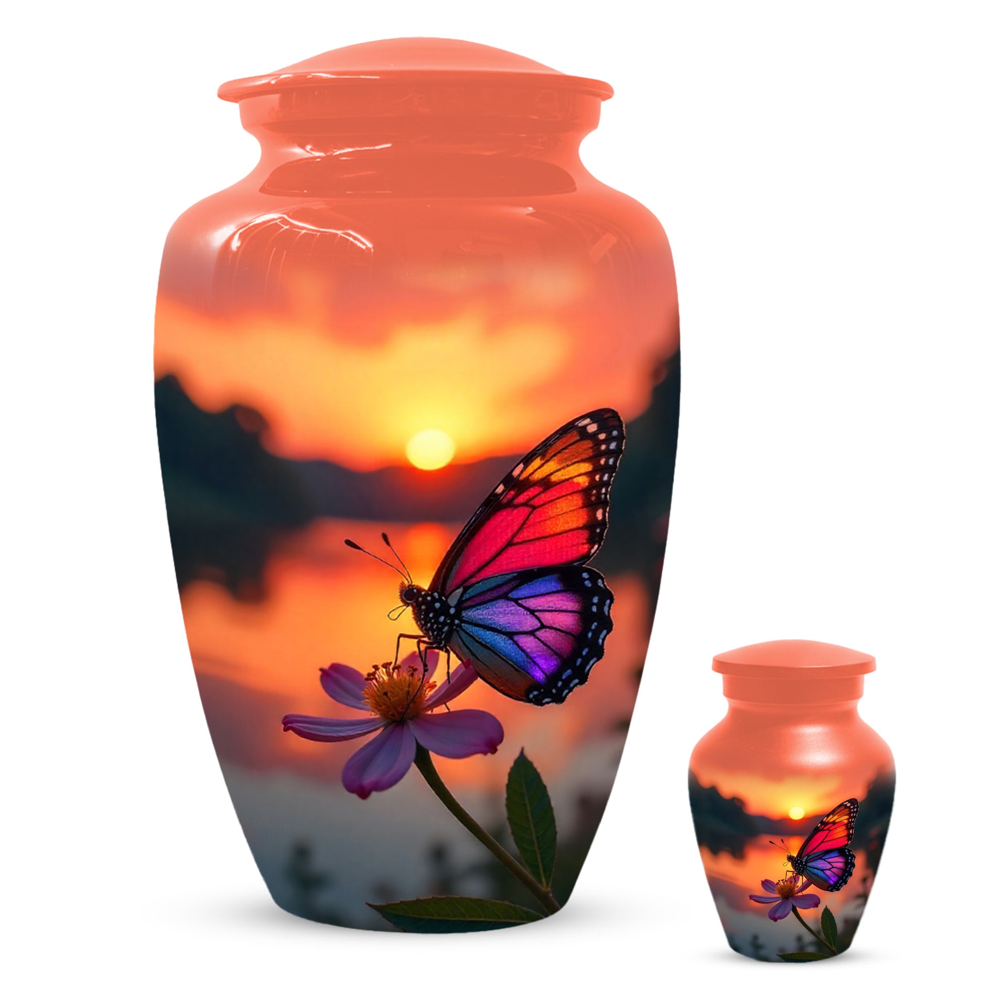 Butterfly Sunset Urn for Human Ashes | Butterfly Sunset Cremation Urn