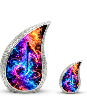 Musical Note Cremation Urn for Ashes, Colorful Music Lover Memorial Urn