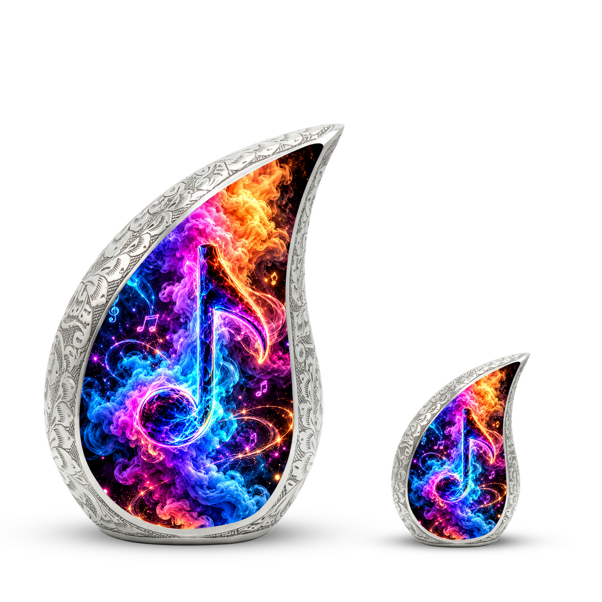 Musical Note Cremation Urn for Ashes, Colorful Music Lover Memorial Urn