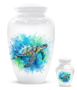 Turtle Urn for Human Ashes | Peaceful Turtle Adult Cremation Urn & Nature Memorial
