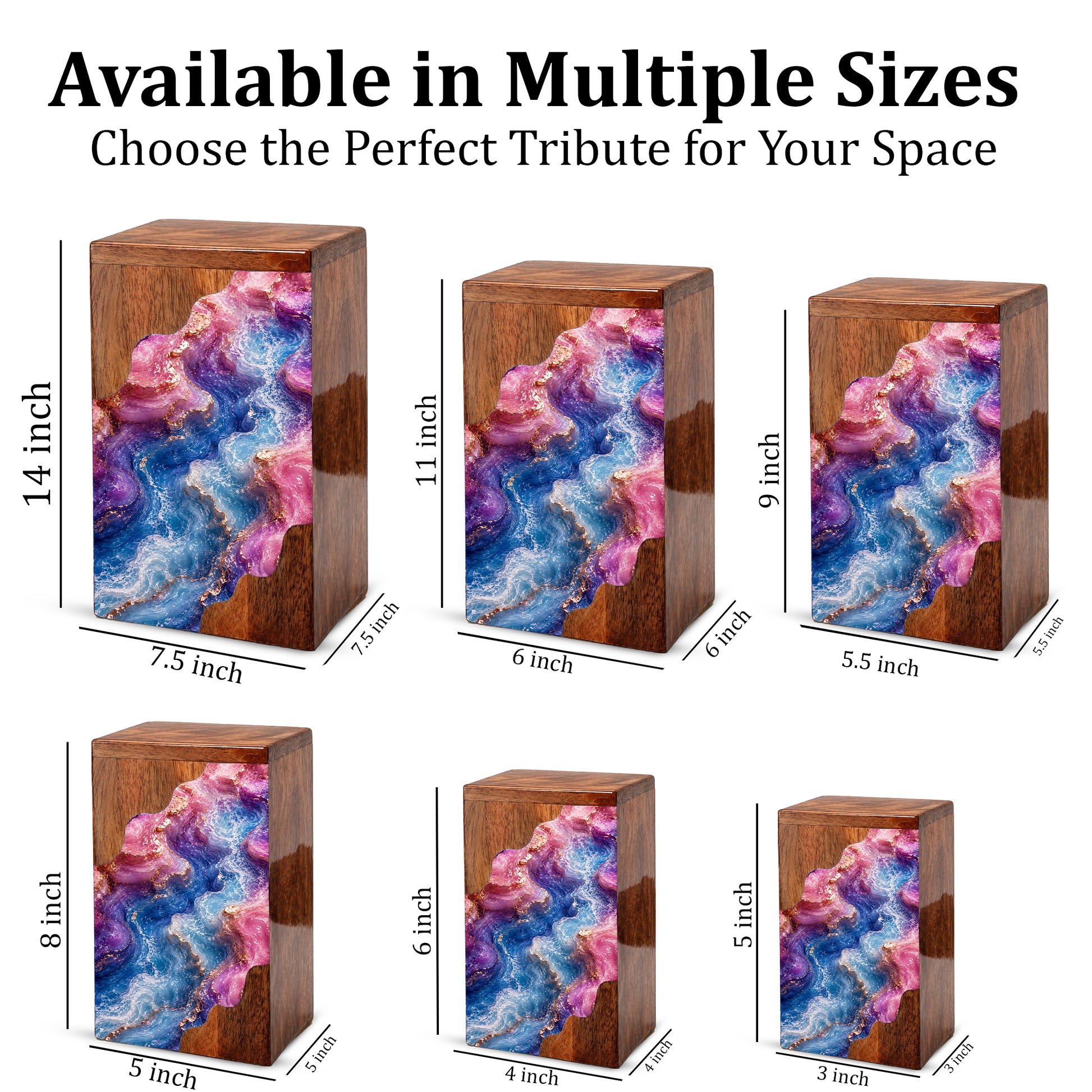 Abstract Flow Cremation Urn – Wooden Urn for Human Ashes