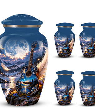 Personalized Guitar Cremation Urn for Ashes, Musical Tribute Urn for Human Ashes