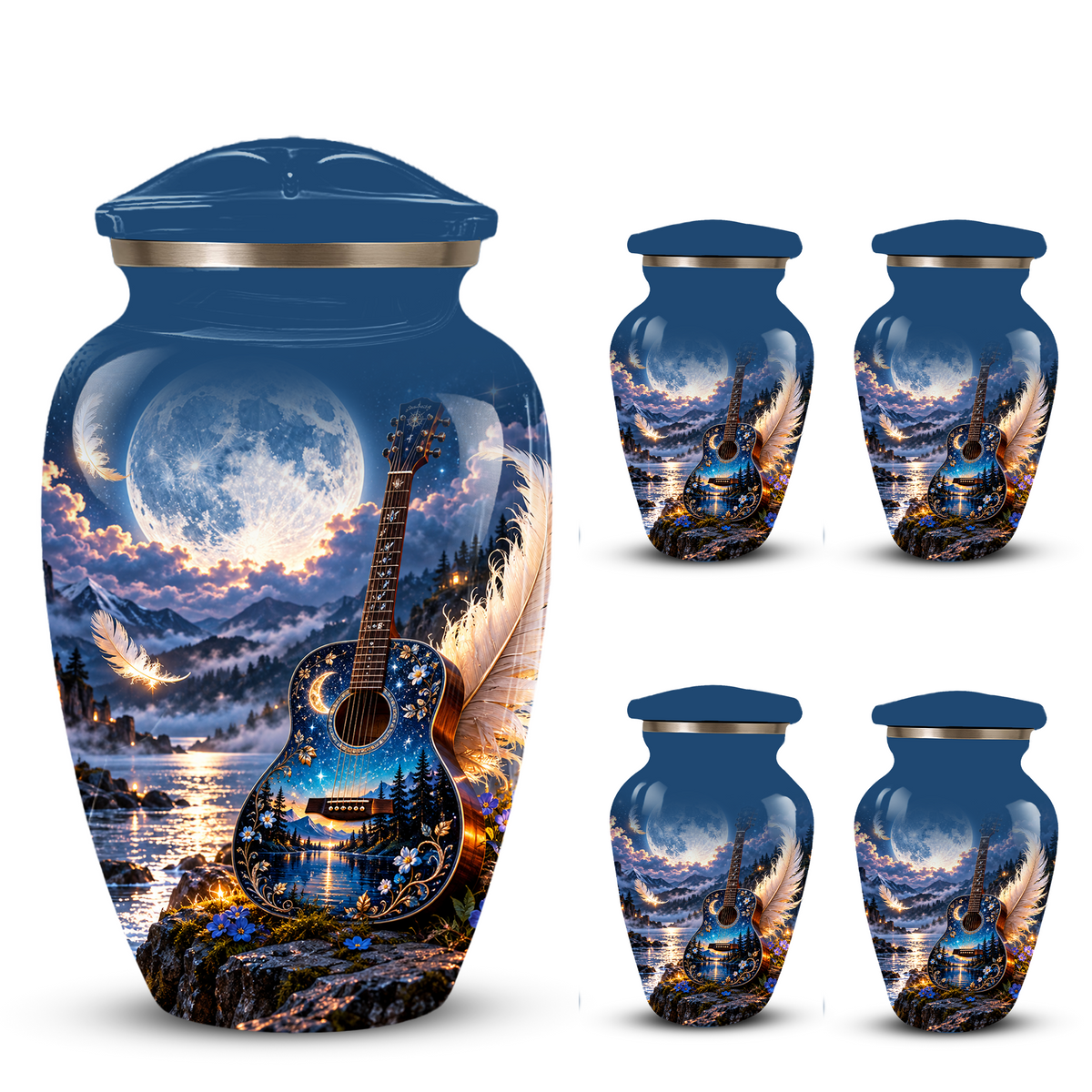 Personalized Guitar Cremation Urn for Ashes, Musical Tribute Urn for Human Ashes