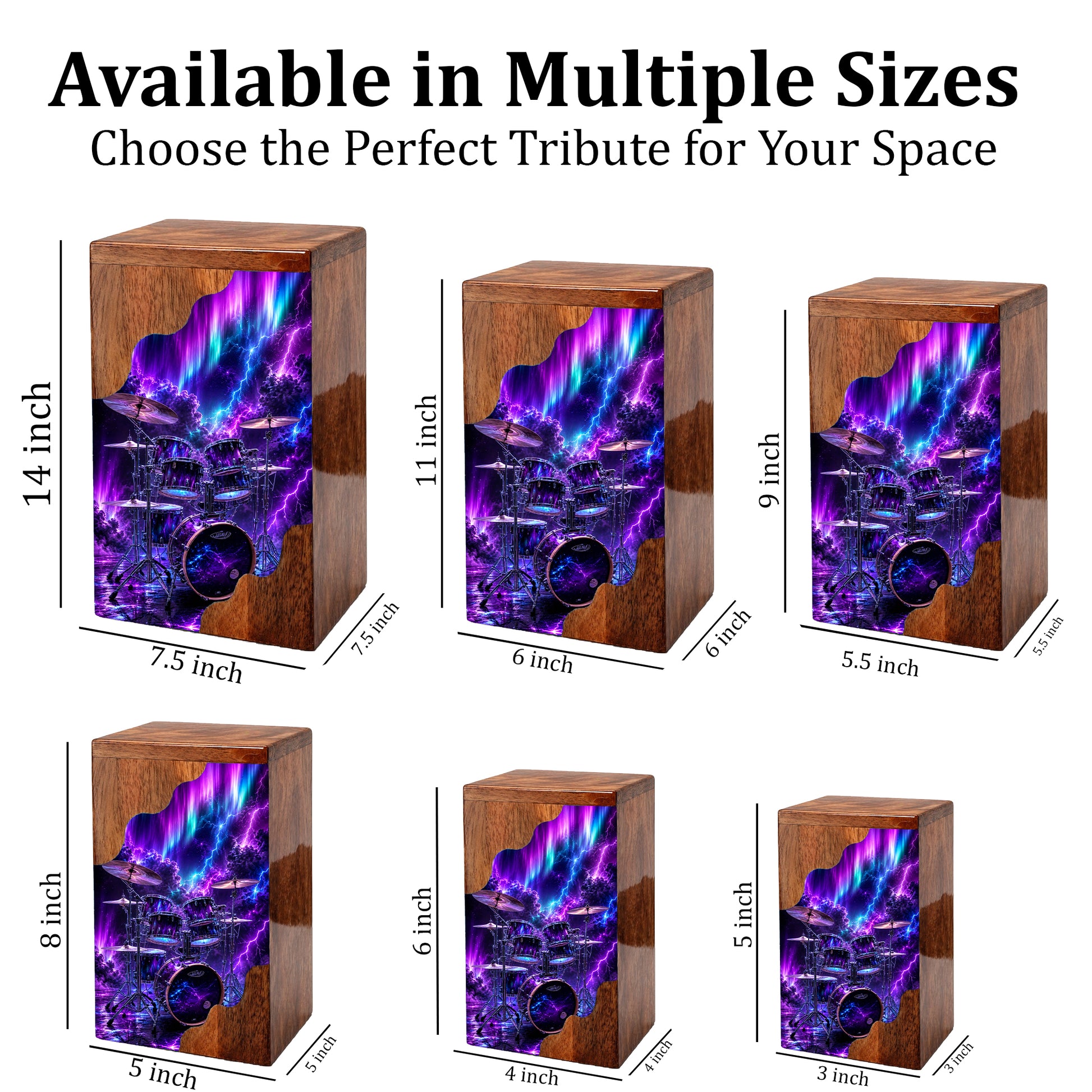 Drummer Wooden Cremation Urn – Aurora Memorial Urn