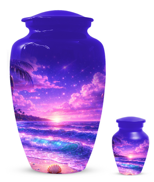 Personalized Beach Cremation Urn for Ashes | Ocean Wave Memorial Urn