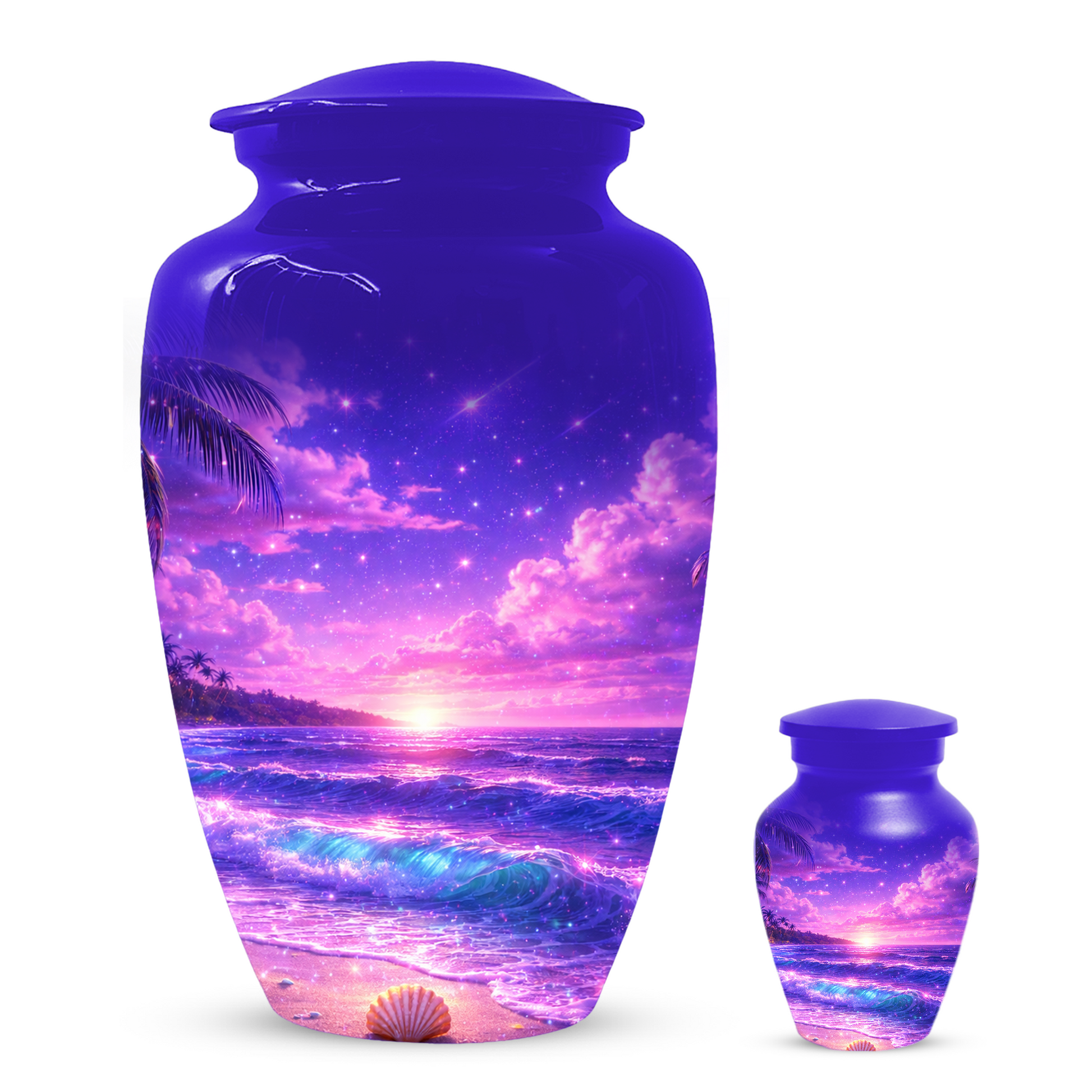 Personalized Beach Cremation Urn for Ashes | Ocean Wave Memorial Urn