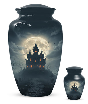 Gothic Haunted House Adult Urn for Human Ashes | Halloween Memorial Adult Cremation Urn for Ashes