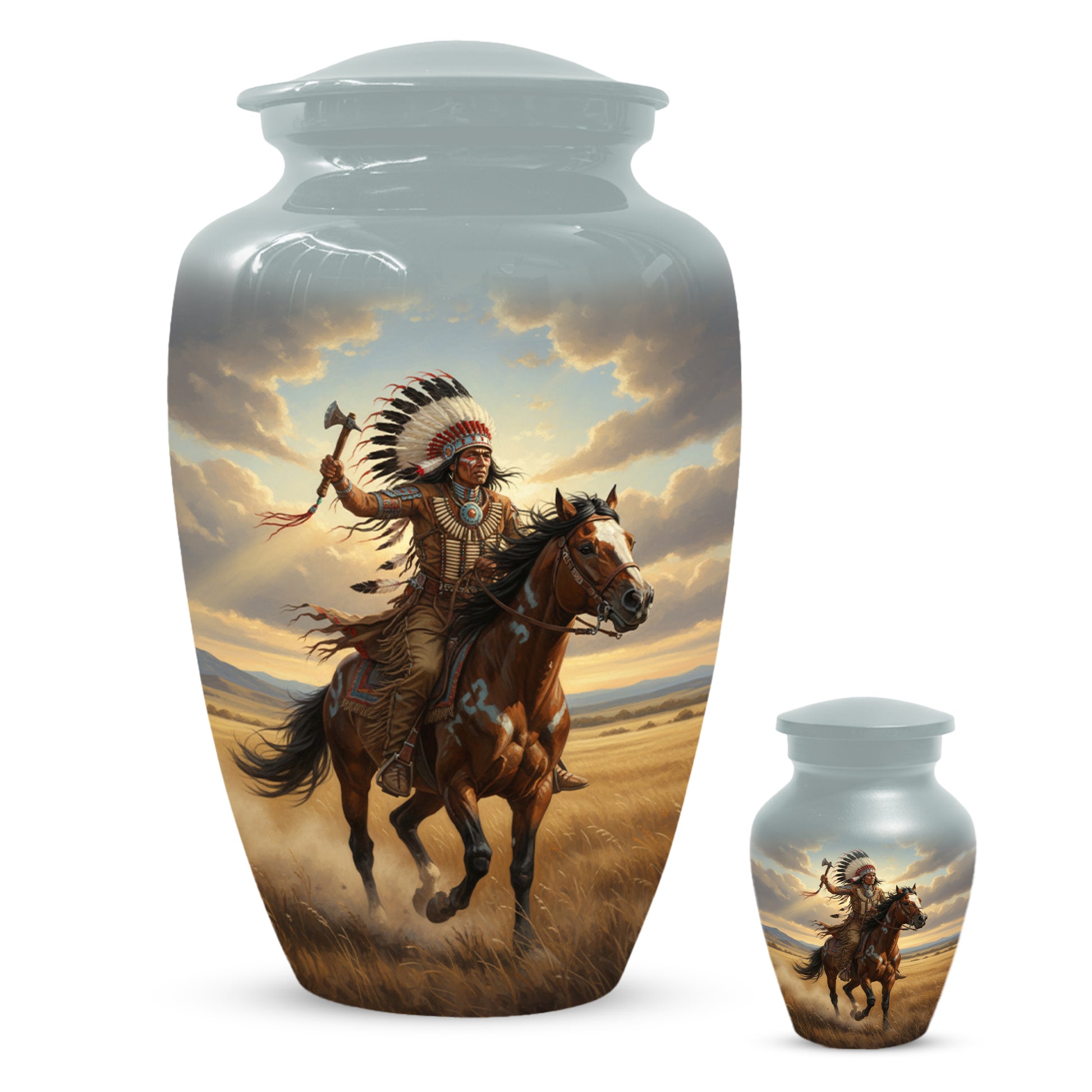 Warrior Horse Urn for Mom & Women | Unique Adult Female Cremation Urn for Human Ashes