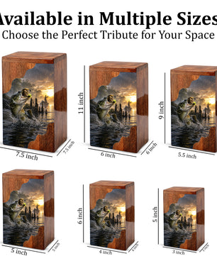 Fishing Cremation Urn – Wooden Urn for Human Ashes | Gone Fishing Memorial Urn