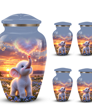 Elephant Cremation Urn for Ashes | Personalized Elephant Memorial Urn | Cute Elephant Urn