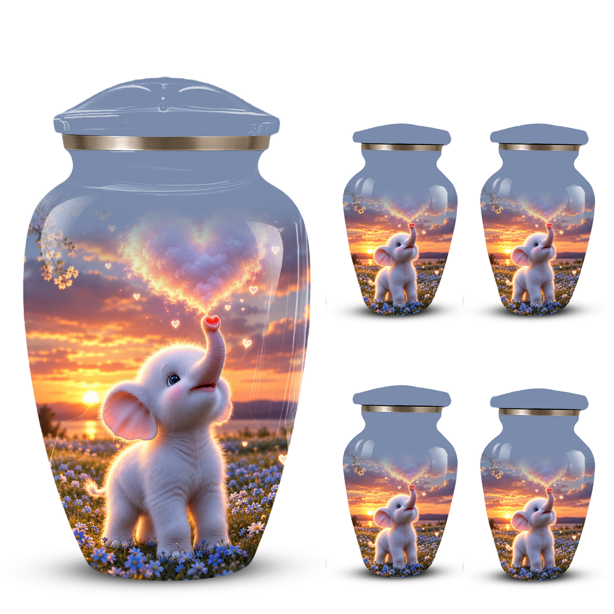 Elephant Cremation Urn for Ashes | Personalized Elephant Memorial Urn | Cute Elephant Urn