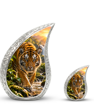 Tiger Cremation Urn for Dad -  Bengal Tiger Memorial Urn for Ashes