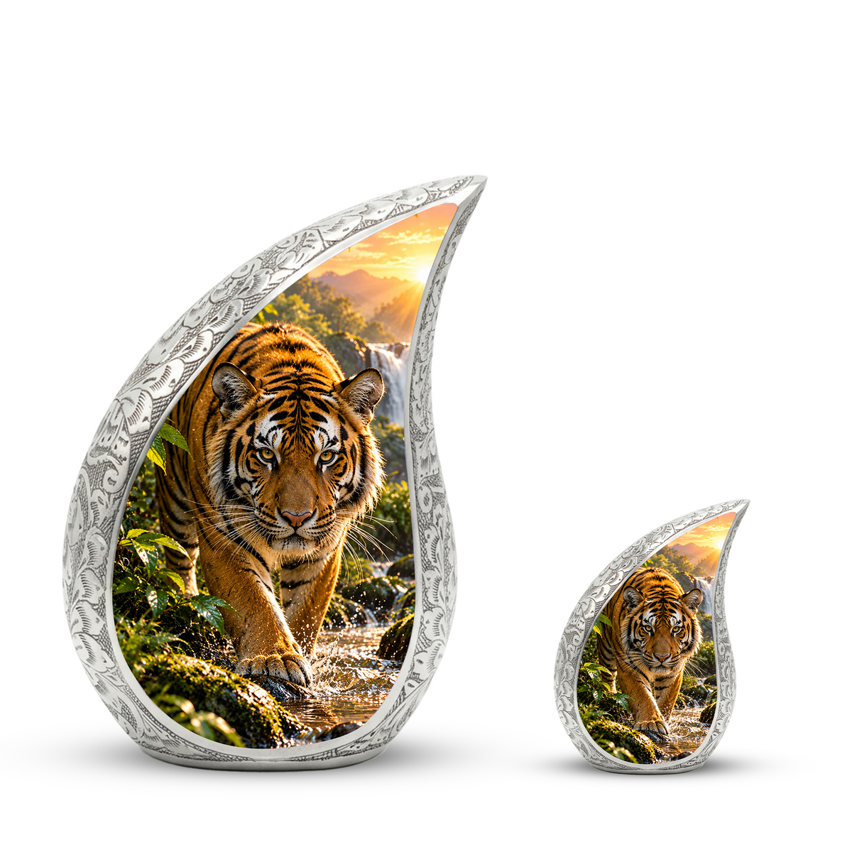 Tiger Cremation Urn for Dad -  Bengal Tiger Memorial Urn for Ashes