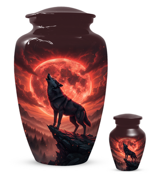 Wolf Urn for Dad – Custom Howling Wolf Cremation Urns for Ashes