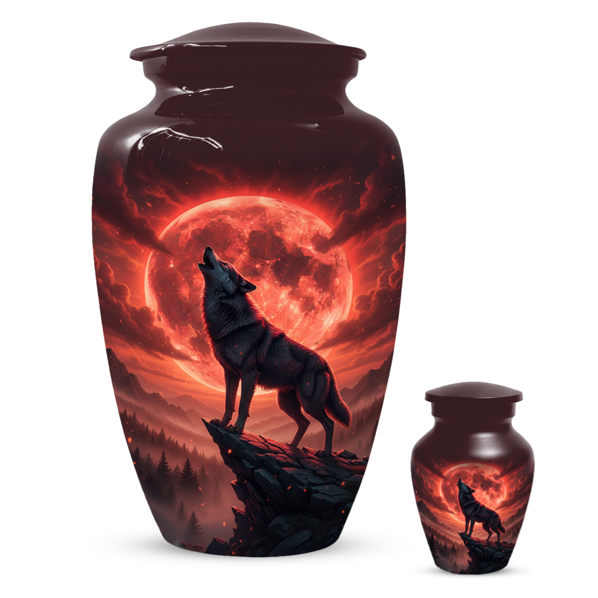 Wolf Urn for Dad – Custom Howling Wolf Cremation Urns for Ashes