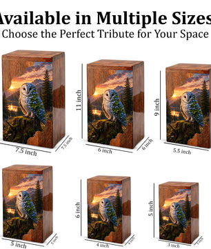 Owl Wooden Cremation Urn – Wooden Urn for Human Ashes