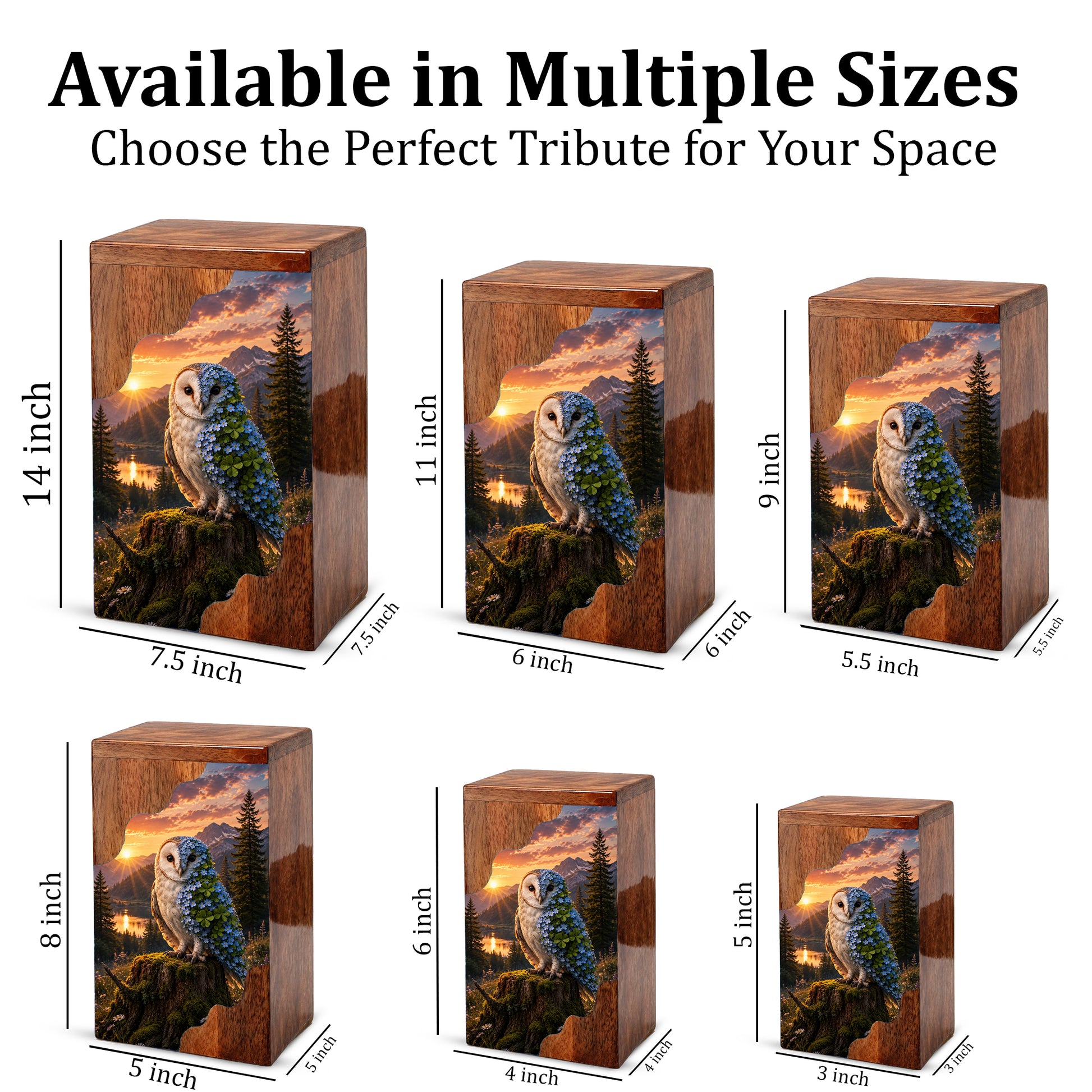 Owl Wooden Cremation Urn – Wooden Urn for Human Ashes
