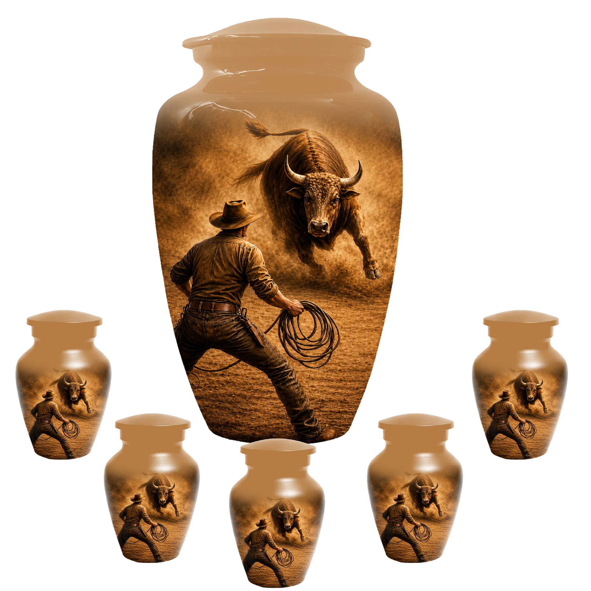 Bull Riding Memorial Urn for Dad -  Cowboy Cremation Urn for Ashes Male