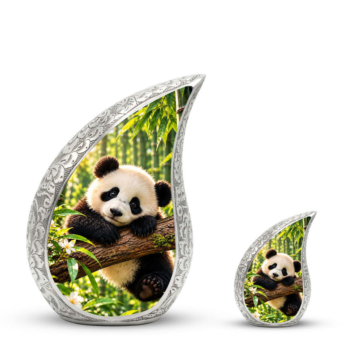 Panda Cremation Urn for Adult Ashes, Cute Panda Memorial Urn, Bamboo Forest Animal Urn