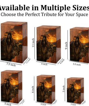 Native American Cremation Urns for Human Ashes | Wooden Urn for Mom & Women