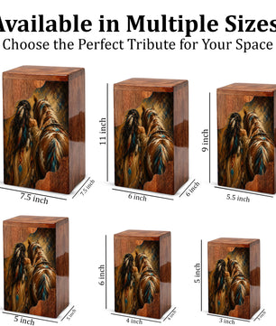 Horse Spirit Wooden Cremation Urn – Wooden Urn for Human Ashes