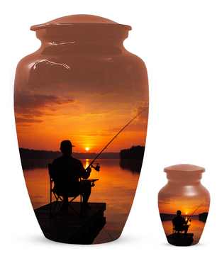 Fishing Cremation Urn for Dad | Personalized Gone Fishing Urn for Human Ashes