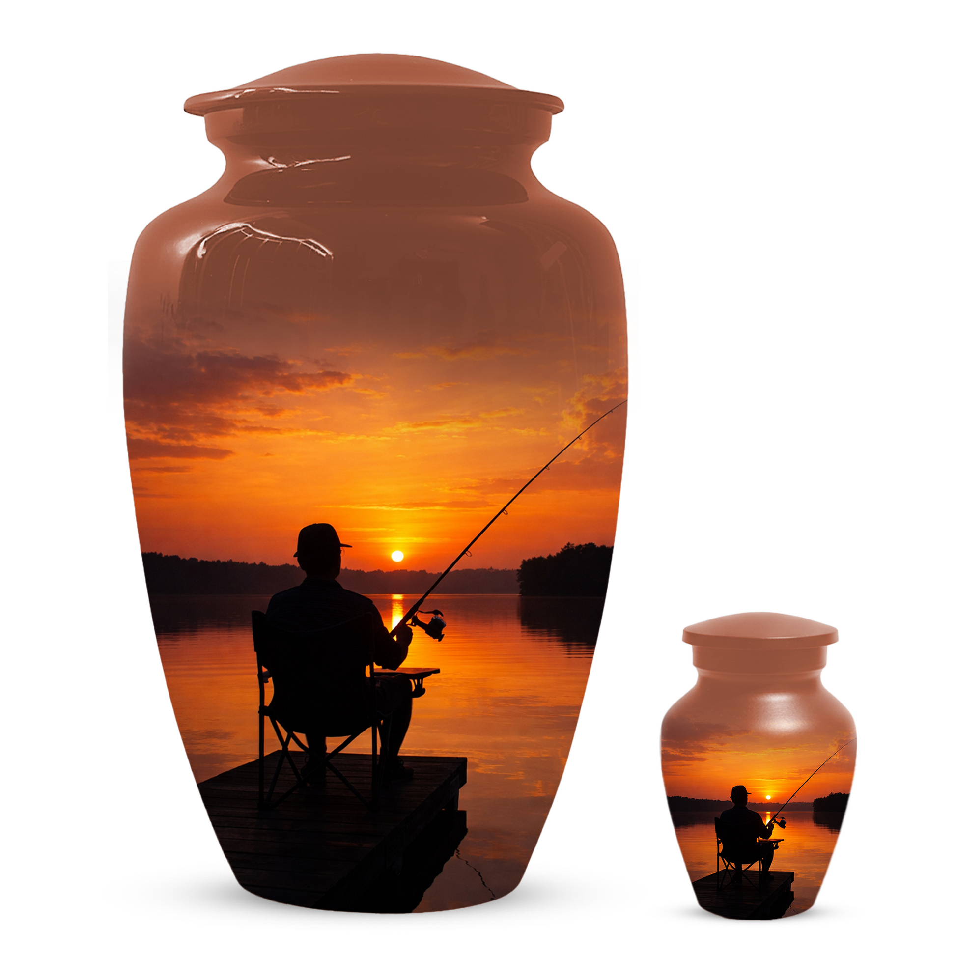 Fishing Cremation Urn for Dad | Personalized Gone Fishing Urn for Human Ashes