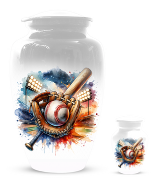Personalized Baseball Urn for Ashes, Baseball Memorial Urn
