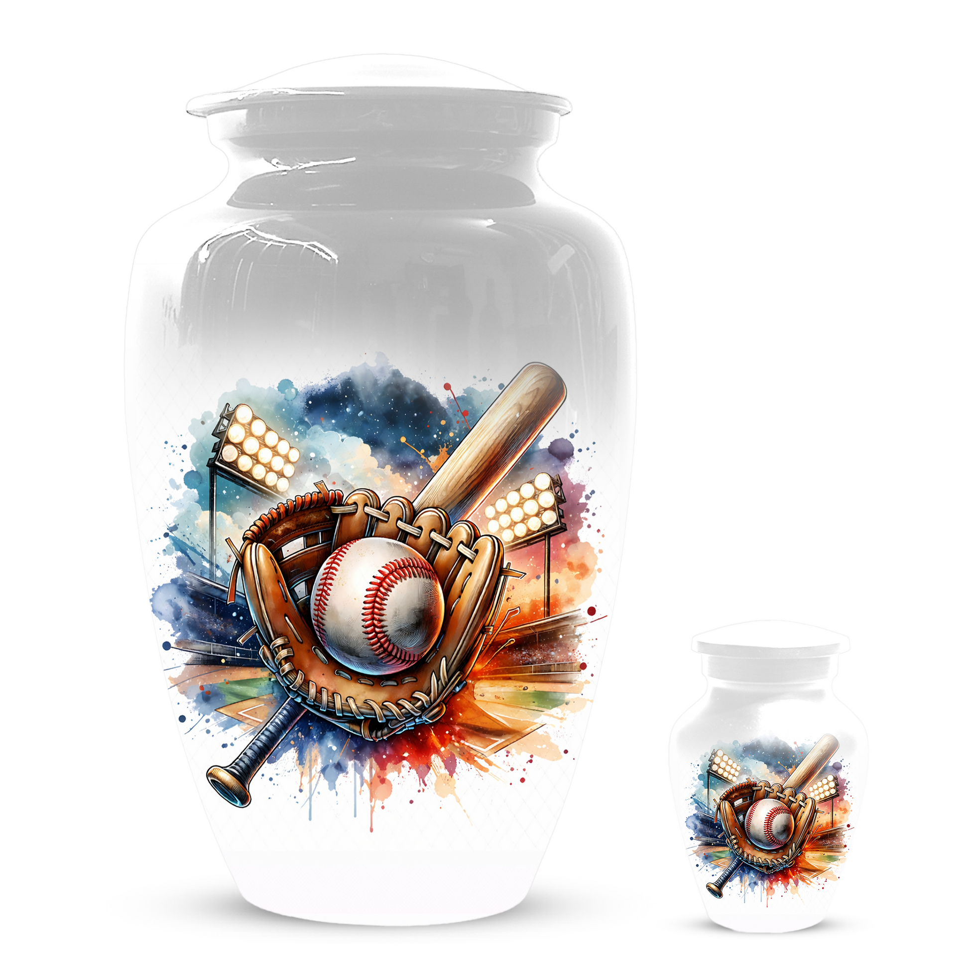 Personalized Baseball Urn for Ashes, Baseball Memorial Urn