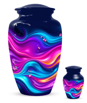 Abstract Wave Urn for Dad – Custom Keepsake Cremation Urn for Ashes
