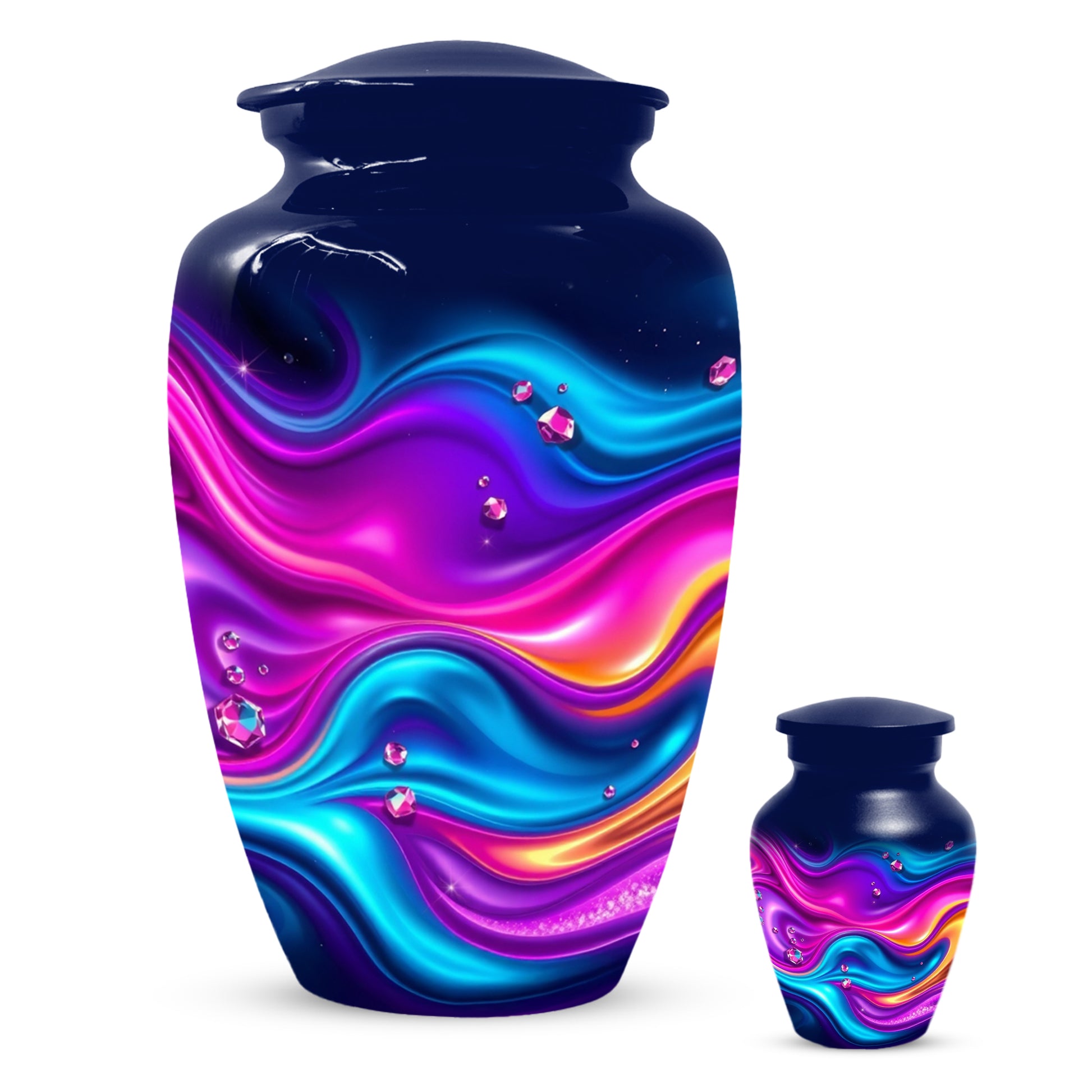 Abstract Wave Urn for Dad – Custom Keepsake Cremation Urn for Ashes