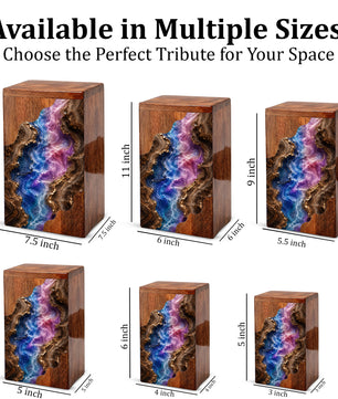Wooden Abstract River Cremation Urn – Wooden Urn for Human Ashes
